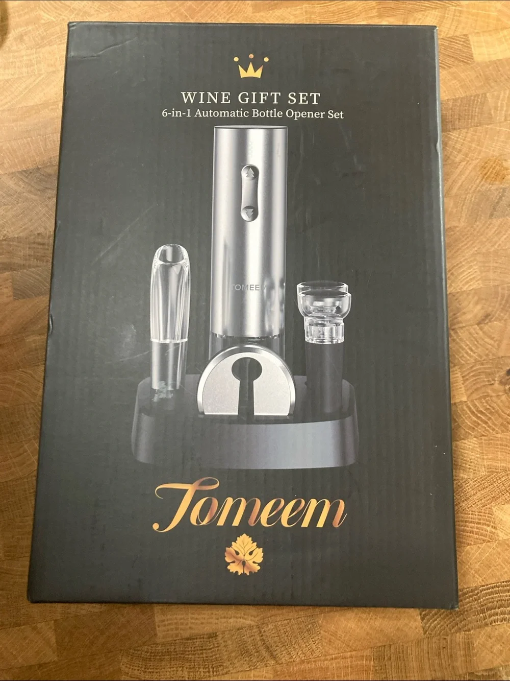Silver 6-in-1 Automatic Wine Bottle Opener Gift Set